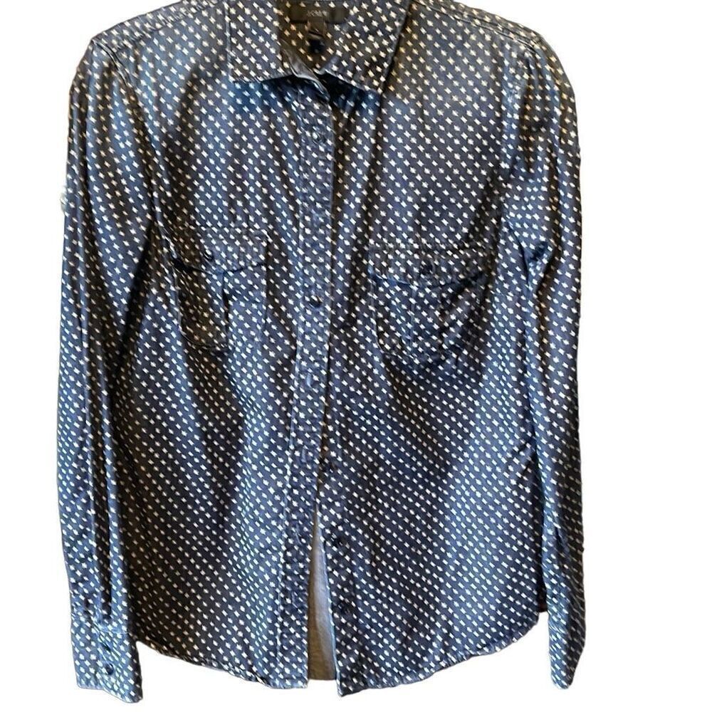 J Crew cotton chambray distressed star shirt size 4